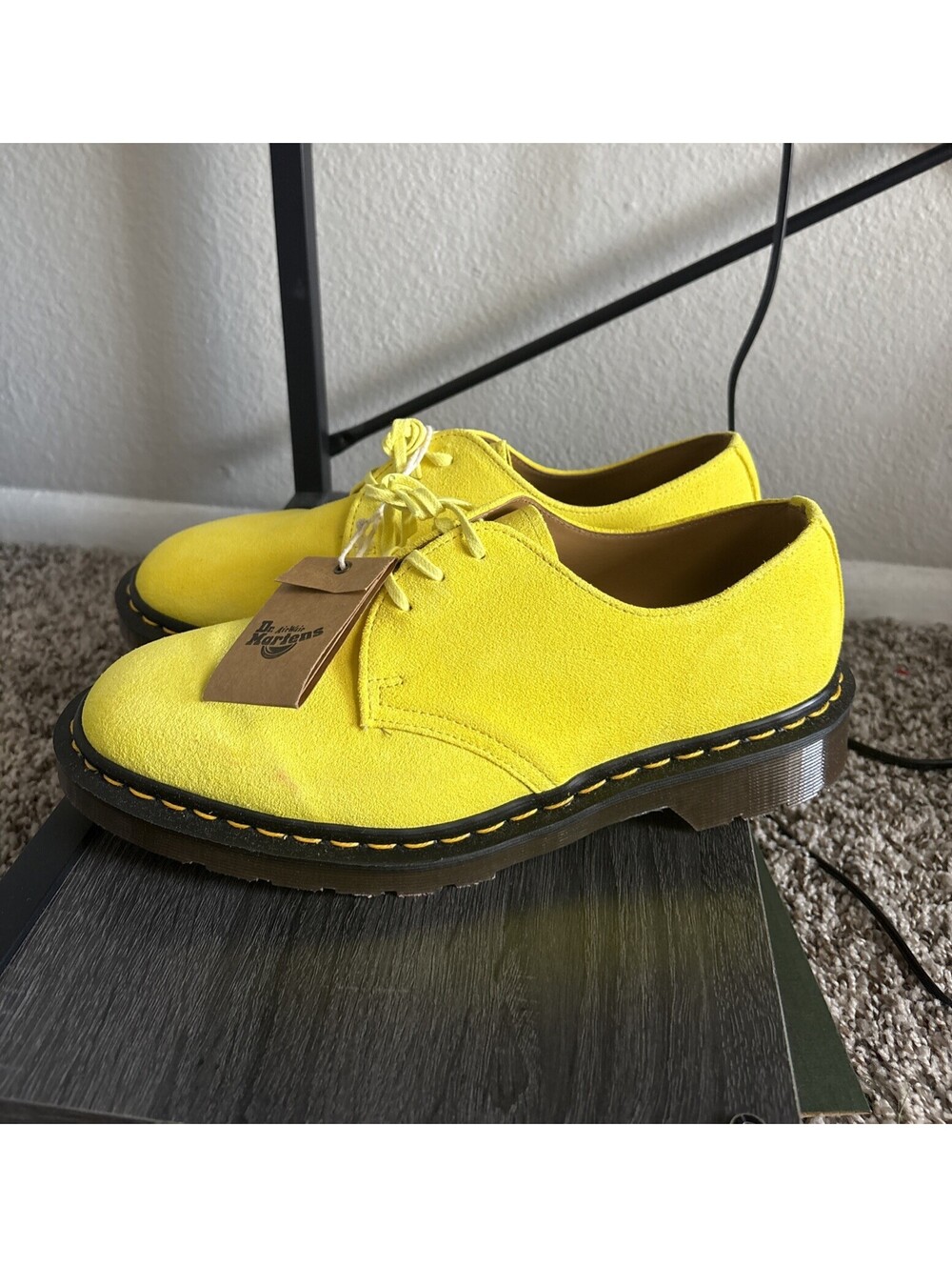 Dr Martens 1461 Made in England Buck Suede Oxford Shoe Yellow Men's US Size 8